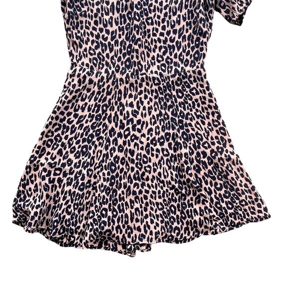 Reformation Gracie Leopard Short Sleeve Mini Dress 8 - Picture 5 of 8